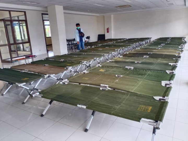 pencegahan covid 19 stadion taman prestasi menjadi persiapan ruang isolasi