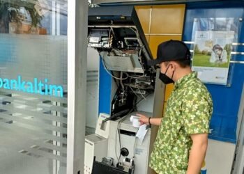ATM Bankaltimtara Dibongkar Paksa, Pelaku Belum Diketahui