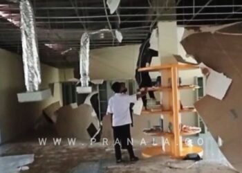 Baru 5 Bulan Rampung, Plafon Perpustakaan Samarinda Ambruk