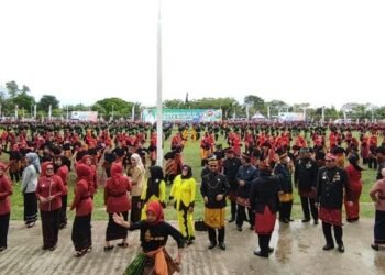HUT Kota Bontang ke-24 Dimeraihkan Atraksi Aeromodeling dan 2 Ribu Penari Jepen
