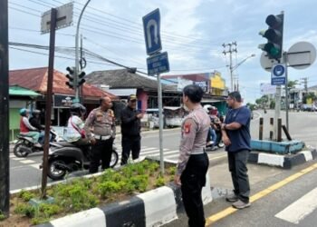 Satlantas Polres Bontang Cek Kondisi Traffic Light dan Rambu-Rambu, Temukan Sejumlah Masalah