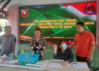 Kodim 0908/Bontang Gelar Tes Urine, 25 Personel Negatif Narkoba