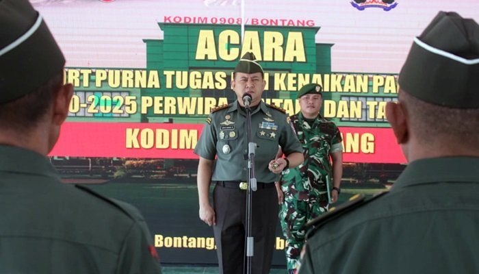 22 Prajurit Kodim 0908 Bontang Naik Pangkat, Satu Anggota Purna Tugas