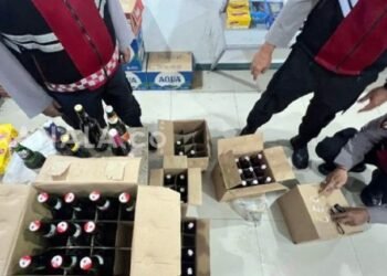 Operasi Pekat Mahakam 2026, Polresta Samarinda Sita 150 Botol Miras dari Empat Toko