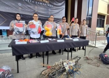 Kerugian Hampir Rp600 Juta, Komplotan Pencuri Kabel Lampu Jalan di Samarinda Ditangkap