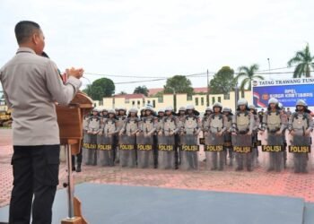 73 Personel BKO Polres Kutim Dikirim Perkuat Pengamanan Samarinda