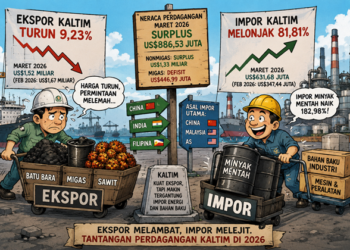 Impor Minyak Meledak, Ekspor Kaltim Justru Turun Maret 2026