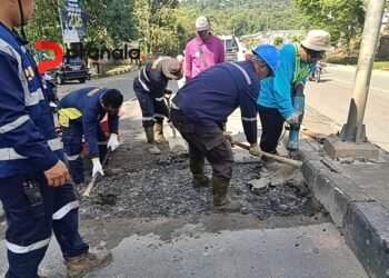 Jalan Bergelombang di Jalan Pupuk Raya dan RS PKT Bontang Mulai Mulus